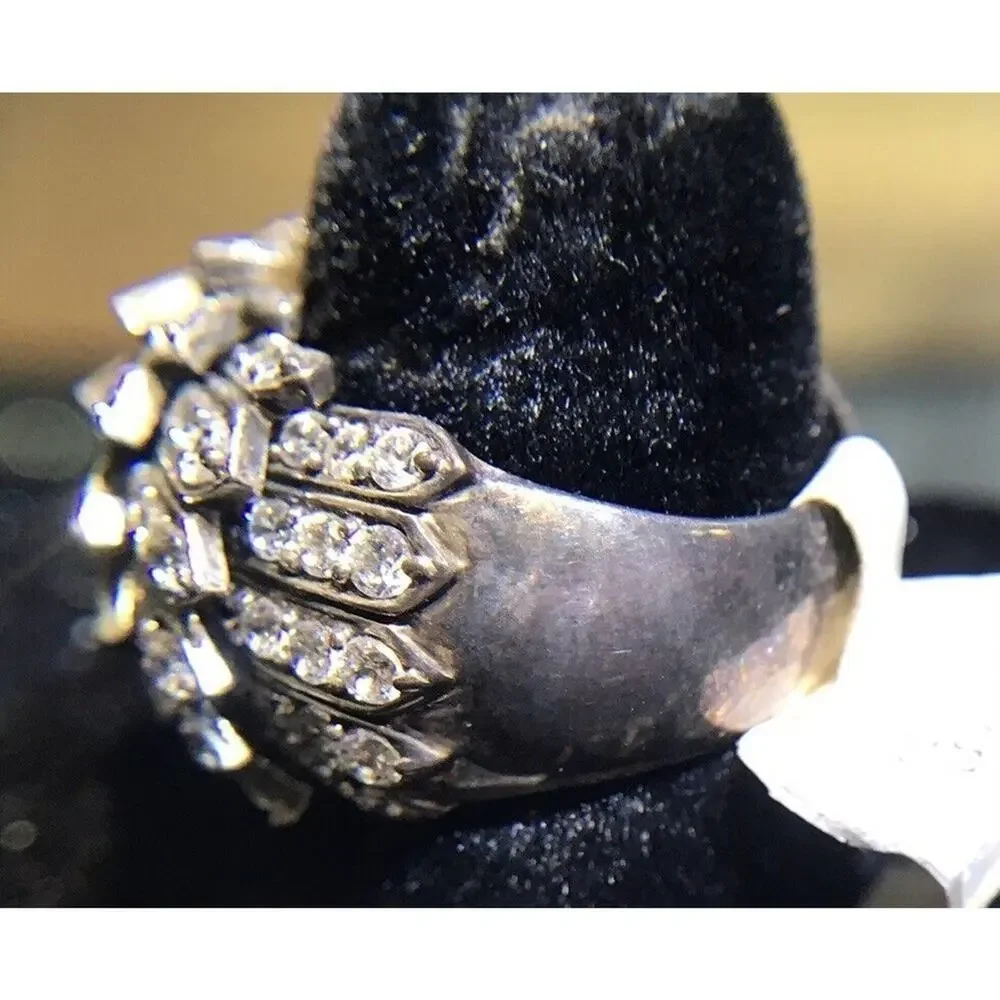 Robson Jewelers Cocktail Ring CZ Sz 6.5 Silver 925 NWT (All Stones Simulated)